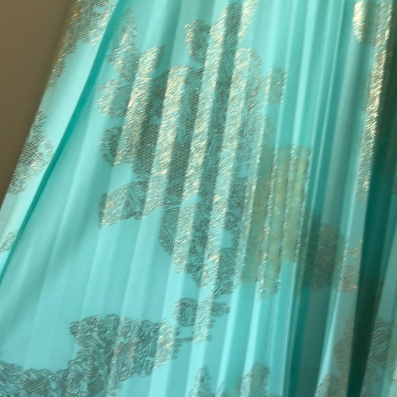 MSK Dresses Light Blue Gold Dress Poshmark